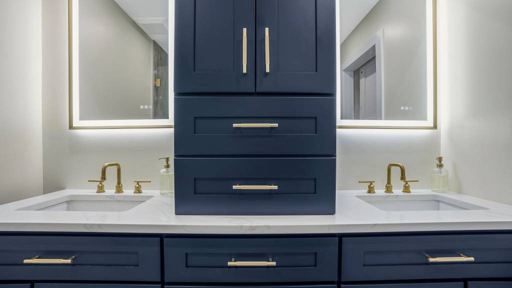 blue vanity